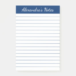 Bloco De Notas Marinho Elegante Simples Personalizado