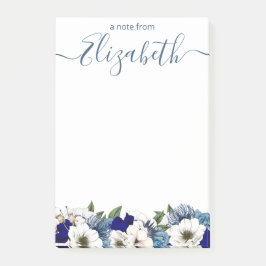 Bloco De Notas Marinho flexível sofisticado, com pasta azul
