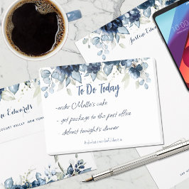 Bloco De Notas Marinho Peony Dusty Blue Eucalyptus Greenery