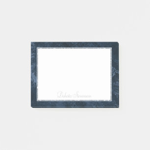 Bloco De Notas Marinho Velvity Damask   Azul Escuro Barroco