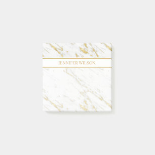 Bloco De Notas Mármaco branco brilhante Dourado