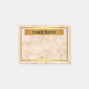 Bloco De Notas Mármaco Personalizado Nota com borda dourada
