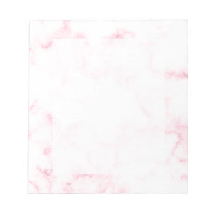 Bloco De Notas mármore branco, branco, rosa pastel moderno e ele