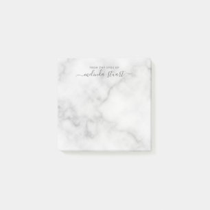 Bloco De Notas Mármore Branco de Script Moderno Profissional