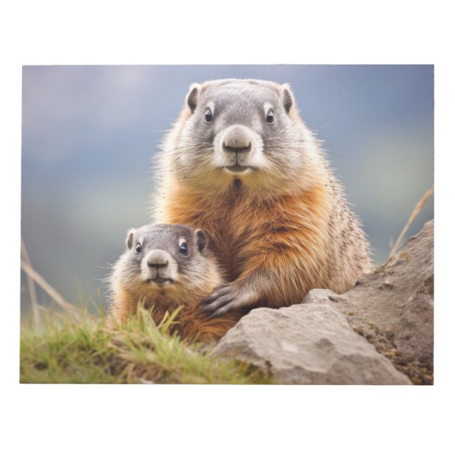 Bloco De Notas Marmot Animal Wilderness Beauty Freedom Love (Frente)
