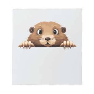 Bloco De Notas Marmot Peeking Bonito Adorável Animação Engraçado