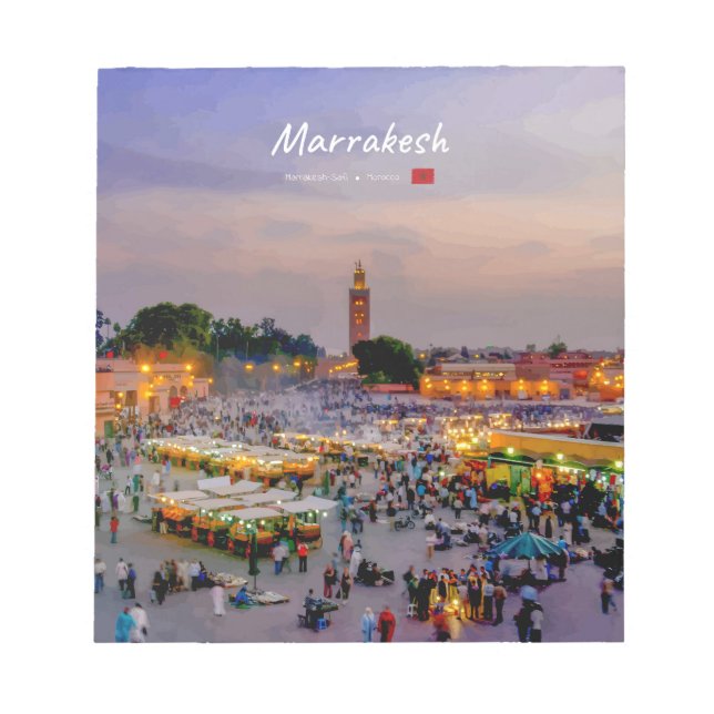 Bloco De Notas Marrakesh, Marrocos - Praça Jemaa el Fnaa (Frente)