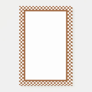 Bloco De Notas Marrom e branco verificados