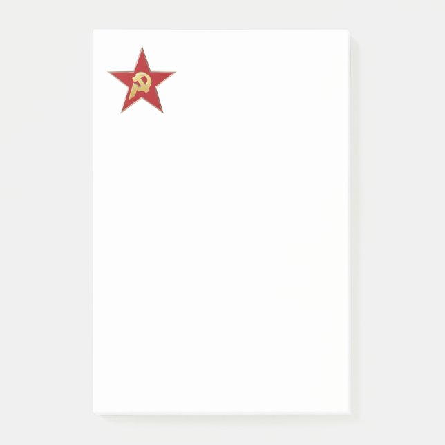 Bloco De Notas Martelo e foice na estrela vermelha (Frente)