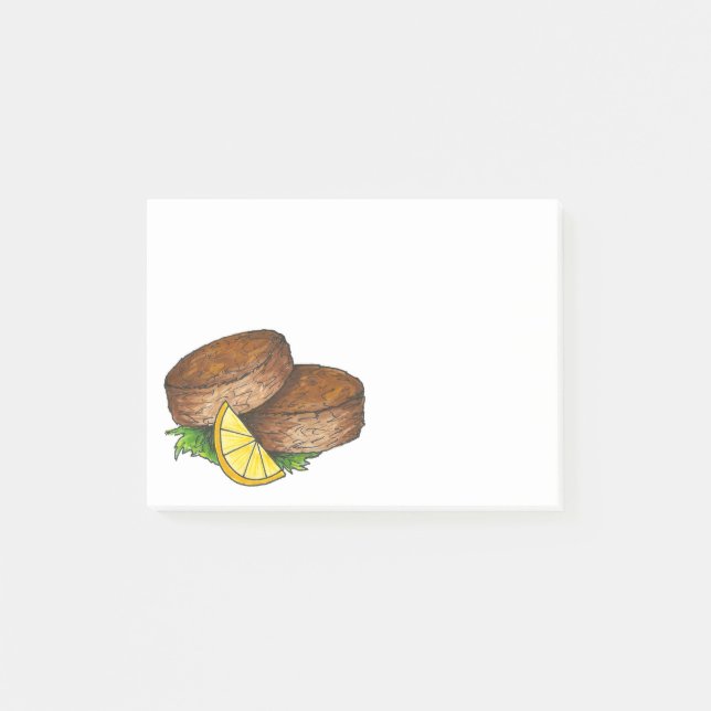 Bloco De Notas Maryland Crab Cakes Crabcake Posta (Frente)