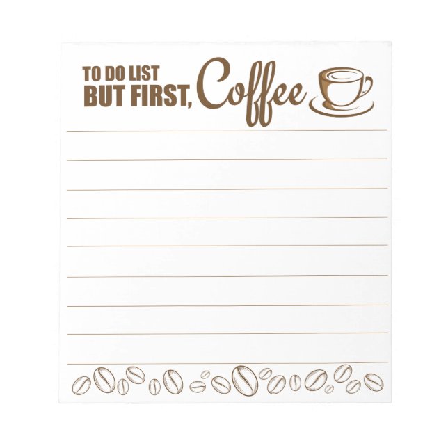 Bloco De Notas Mas Primeiro Notepad Café (Frente)
