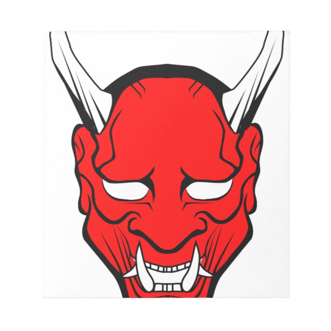 Bloco De Notas Máscara Vermelha Japonesa Hannya (Frente)