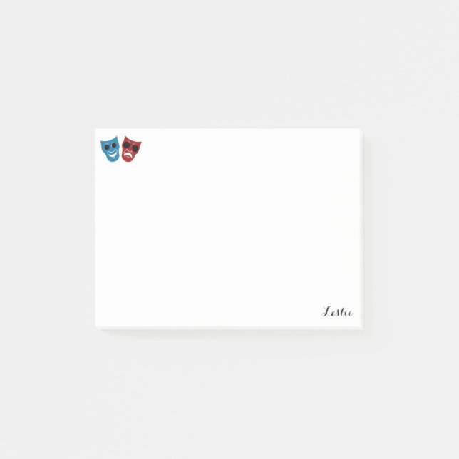 Bloco De Notas Máscaras de Drama com óculos escuros (Frente)