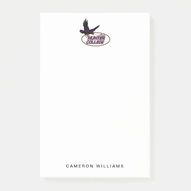 Bloco De Notas Mascote do Hunter College Hawks (Frente)