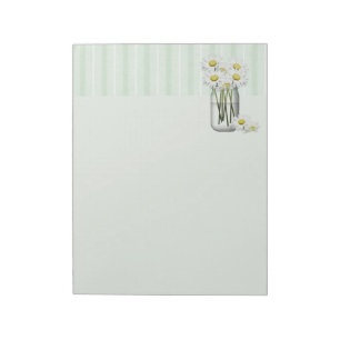 Bloco De Notas Mason Jar Of Daisies Notepad