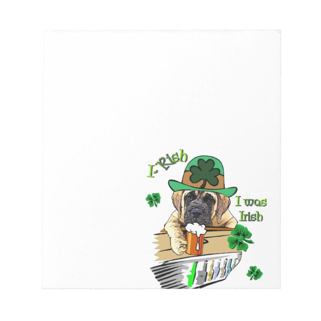 Bloco De Notas Mastiff St Patricks Inglês (Frente)