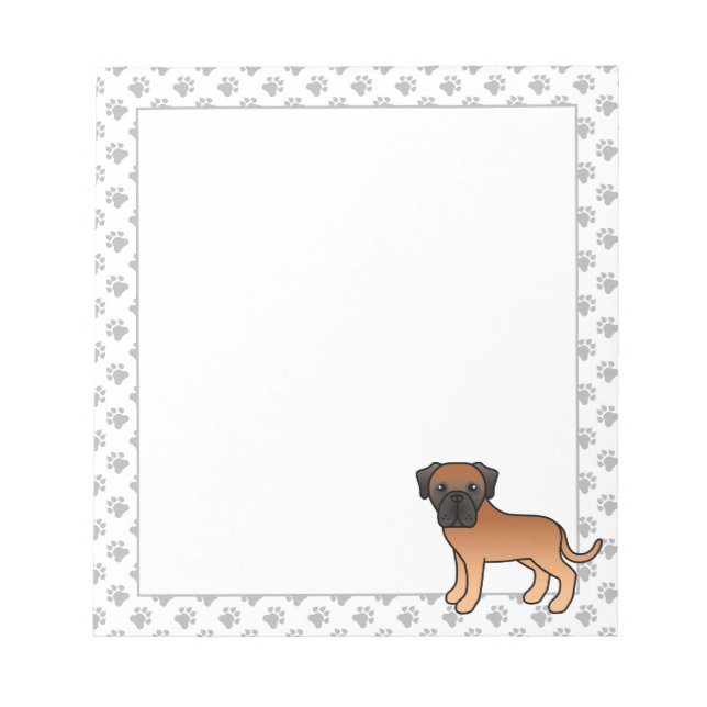 Bloco De Notas Mastim Inglês Dourado Cachorro Cartoon Fofo (Frente)