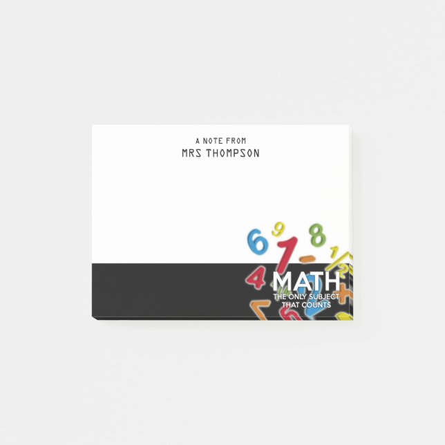 Bloco De Notas Matemática Personalizada O Único Assunto Divertido (Frente)