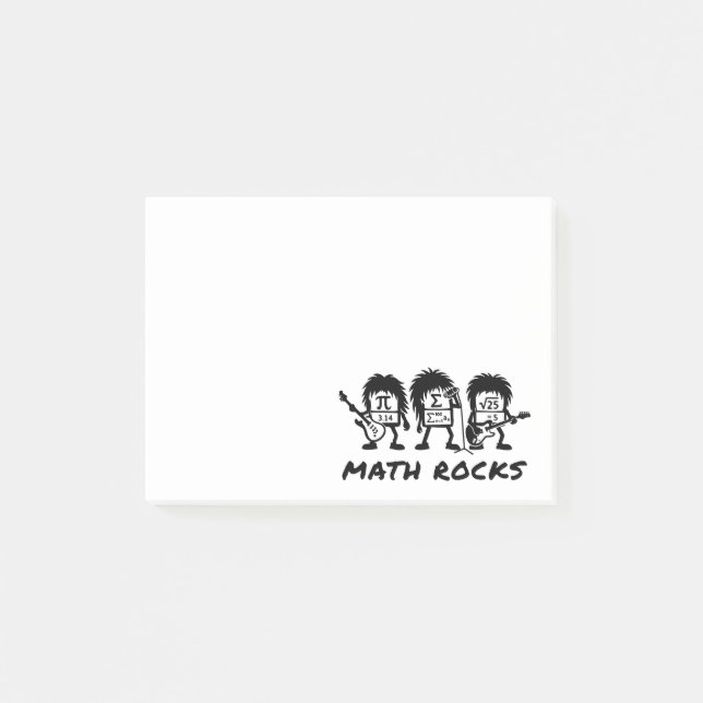 Bloco De Notas Matemática Rochas Humor de Banda de Rock Acadêmico (Frente)