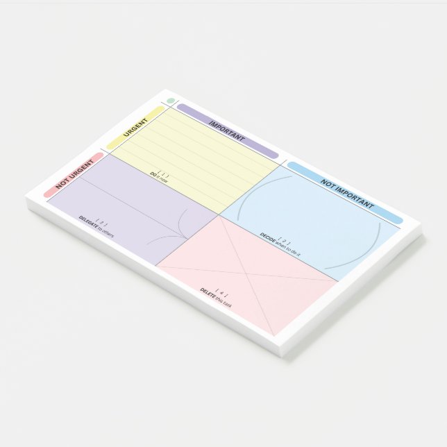 Bloco De Notas Matriz de Eisenhower Post It (Inclinado)