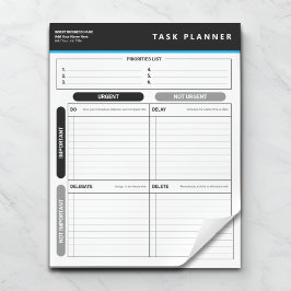 Bloco de Notas Matriz de Prioridade do Planejador 