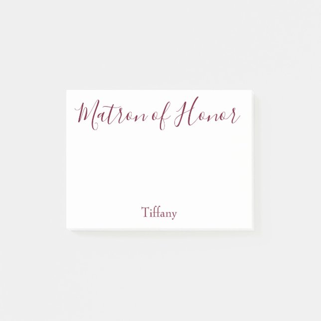 Bloco De Notas Matrona bonita do branco e da Borgonha da honra (Frente)
