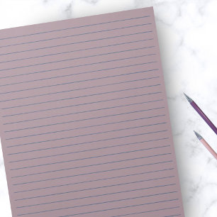 Bloco De Notas Mauve Rustic de 8,5" x 11" com Regra de Largura da