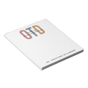 Bloco De Notas Médico Personalizado de Terapia Ocupacional