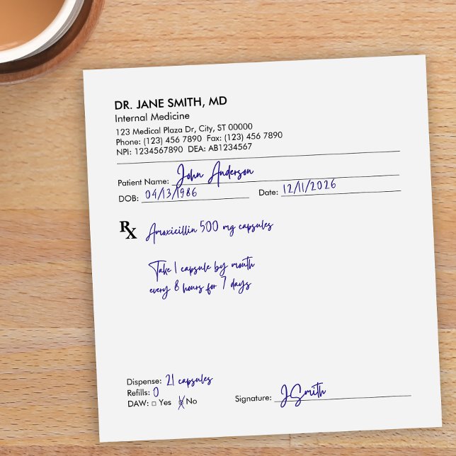 Bloco De Notas Médico Personalizado Médico Receita RX (Criador carregado)