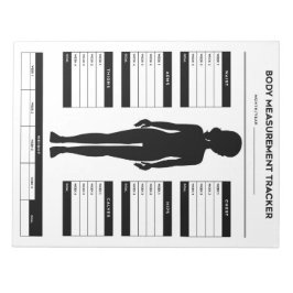 Bloco De Notas Medições do Corpo Rapariga do Controlador de Perda