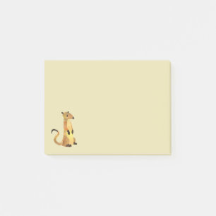 Bloco De Notas Meerkat de Aquarela em um Fundo de Tan