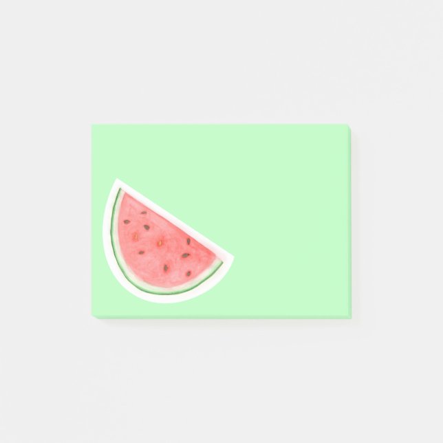 Bloco De Notas Melancia da Aquarela - notas de post-it (Frente)