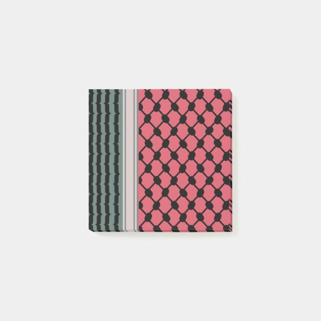 Bloco De Notas Melancia palestiniana Hatta Keffiyeh Kufiya Folk (Frente)