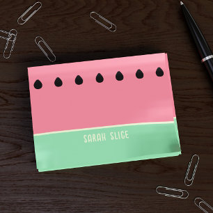 Bloco De Notas Melancia rosa estilizada e verde personalizada
