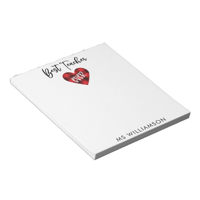 Bloco De Notas Melhor Apreciação de Professores Personalizada (Inclinado)