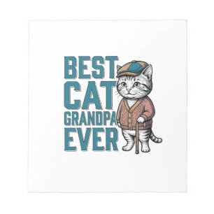 Bloco De Notas Melhor Avô de Gato de Todos os Tempos Camisa Vinta
