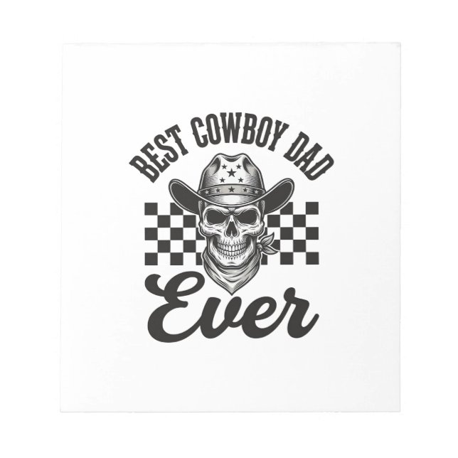 Bloco De Notas Melhor Design de Camisa Western Crânio de Pai Cowb (Frente)