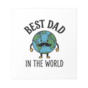 Bloco De Notas Melhor Pai do Mundo Earth Bigode Camisa Design_