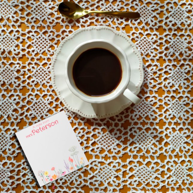 Bloco De Notas Melhor professora de aquarela de margarida floral (Criador carregado)