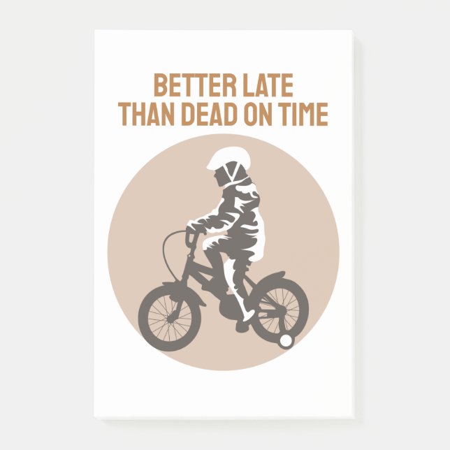 Bloco De Notas Melhor tarde do que Morto no tempo - Design Biker (Frente)