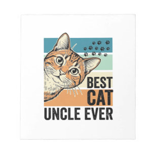 Bloco De Notas Melhor Tio de Gato de Todos os Tempos Design de Am