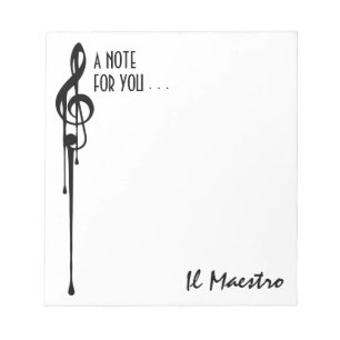 Bloco De Notas MELTPOINT WHITE Black G Clef 'Il Maestro' Personal