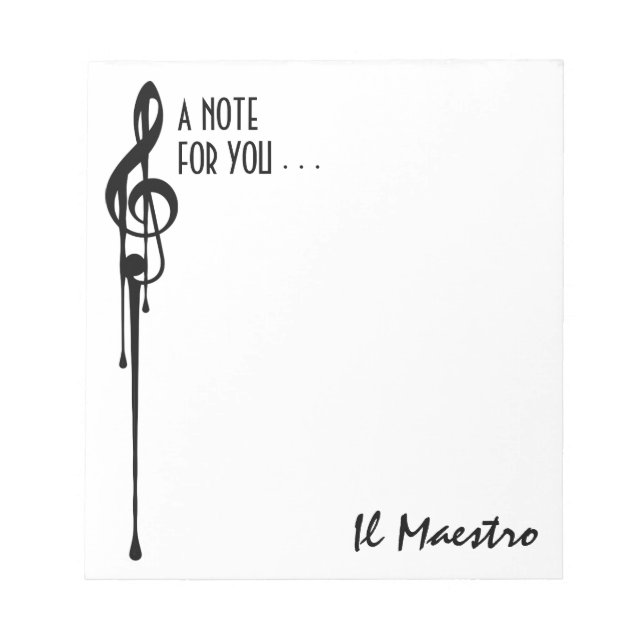 Bloco De Notas MELTPOINT WHITE Black G Clef 'Il Maestro' Personal (Frente)