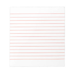 Bloco De Notas Memo Pad com Linhas Vermelho Clássico Vinculado a