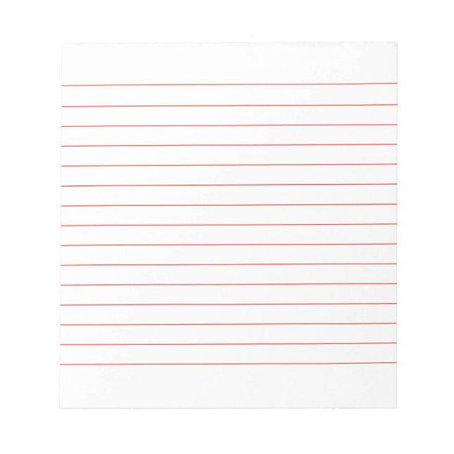 Bloco De Notas Memo Pad com Linhas Vermelho Clássico Vinculado a  (Frente)