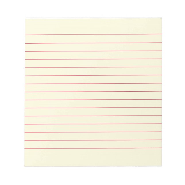 Bloco De Notas Memo Pad com Linhas Vermelho Clássico Vinculado a  (Frente)