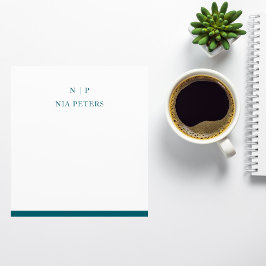 Bloco De Notas Memo Personalizado Monograma Mínimo