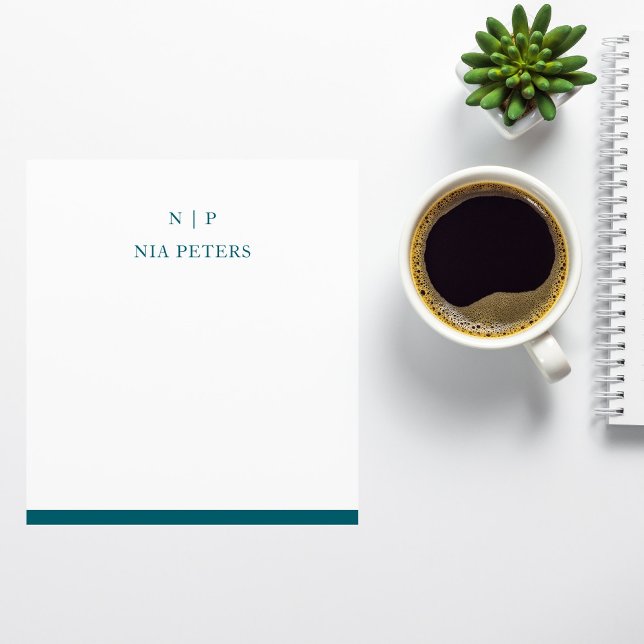 Bloco De Notas Memo Personalizado Monograma Mínimo (Criador carregado)