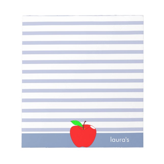 Bloco De Notas Memopad Personalizado do Professor de Maçã Vermelh (Frente)