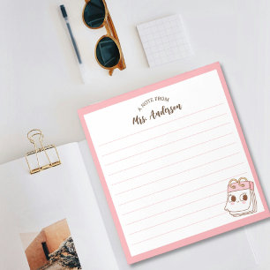 Bloco De Notas Menina Bonita Volta Para O Notepad Rosa-Escola